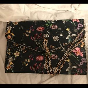 Floral print envelope clutch
